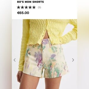 Levi's Tie-Dye Pastel Denim Mom Shorts - Yellow Base